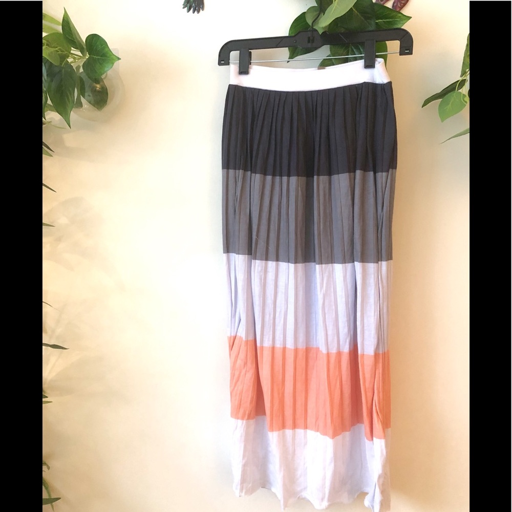 ASOS Spring/Summer Pleated Colorblock Midi Skirt